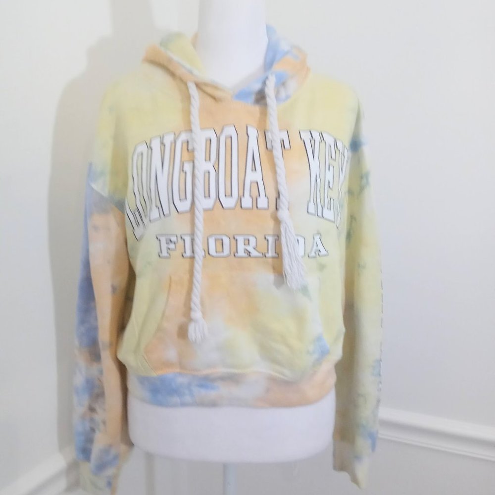 Exist Long Sleeve Hooded Sweatshirt Long Boat Key Tie Dye Size Medium